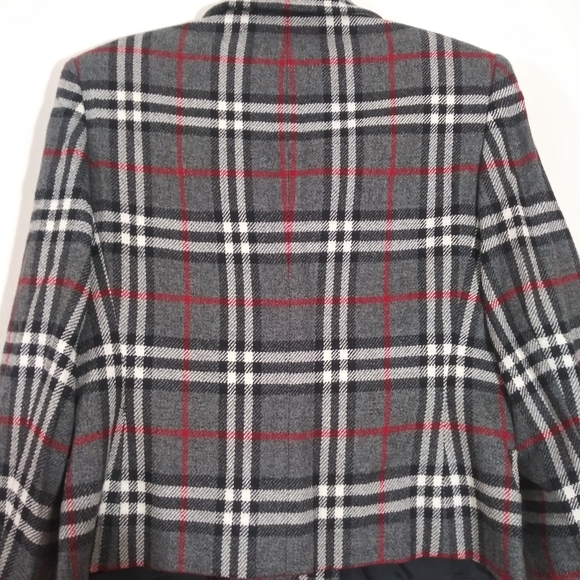 Anne Klein 100% wool plaid double breasted jacket - Picture 5 of 8